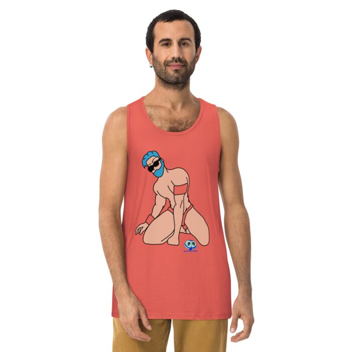 Men’s premium tank top - Blue Hair Armband - Image 13