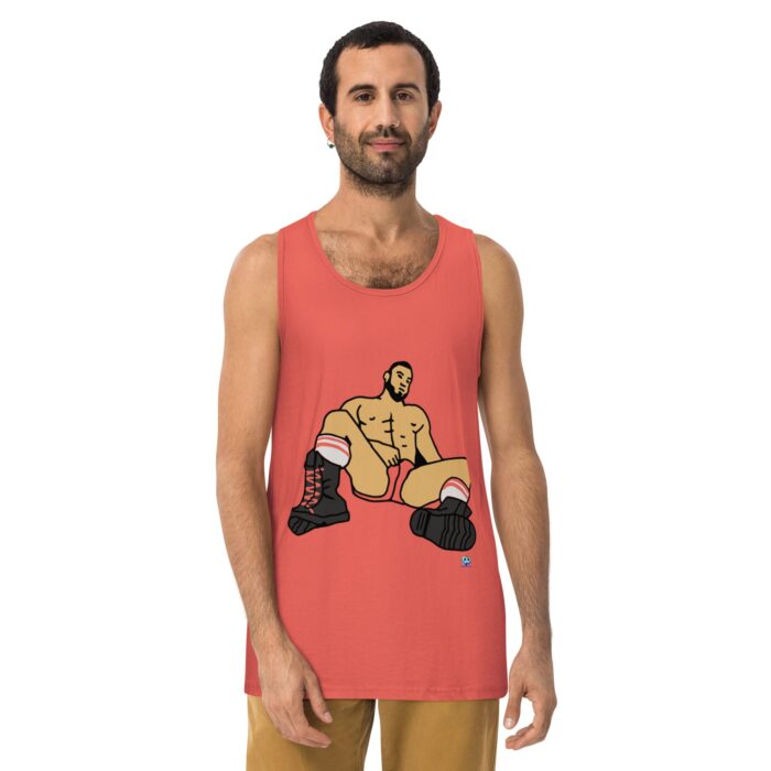 Men’s premium tank top - Waiting in Boots - Image 15