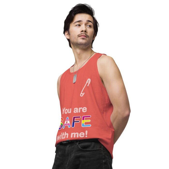 Men’s premium tank top - Safe with me - Image 39