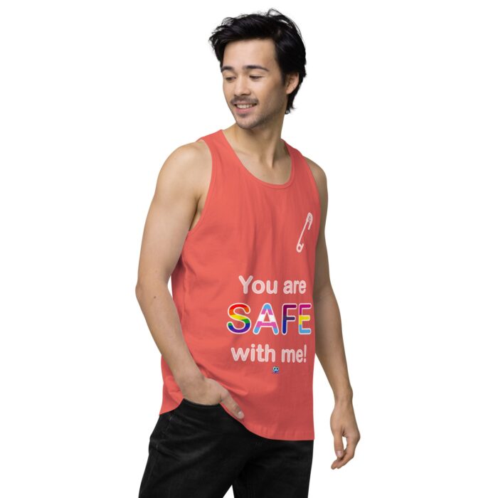 Men’s premium tank top - Safe with me - Image 38