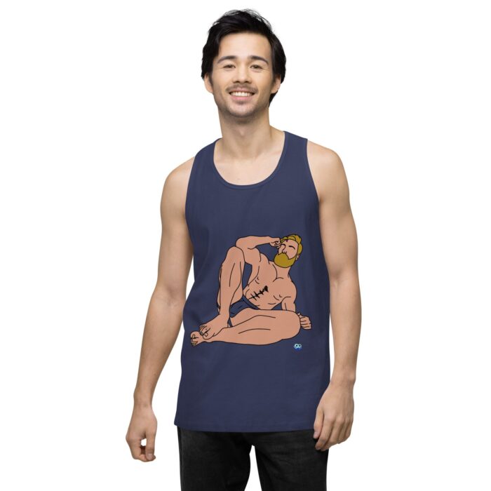 Men’s premium tank top - Blonde in Jock - Image 12