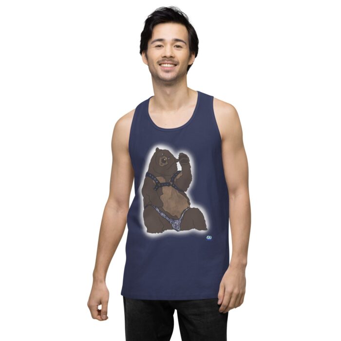 Men’s premium tank top - Disco Bear - Image 28