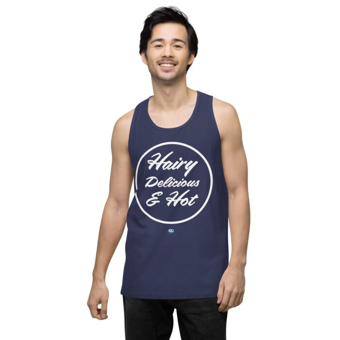Men’s premium tank top - Hot Hairy Delicious - Image 13