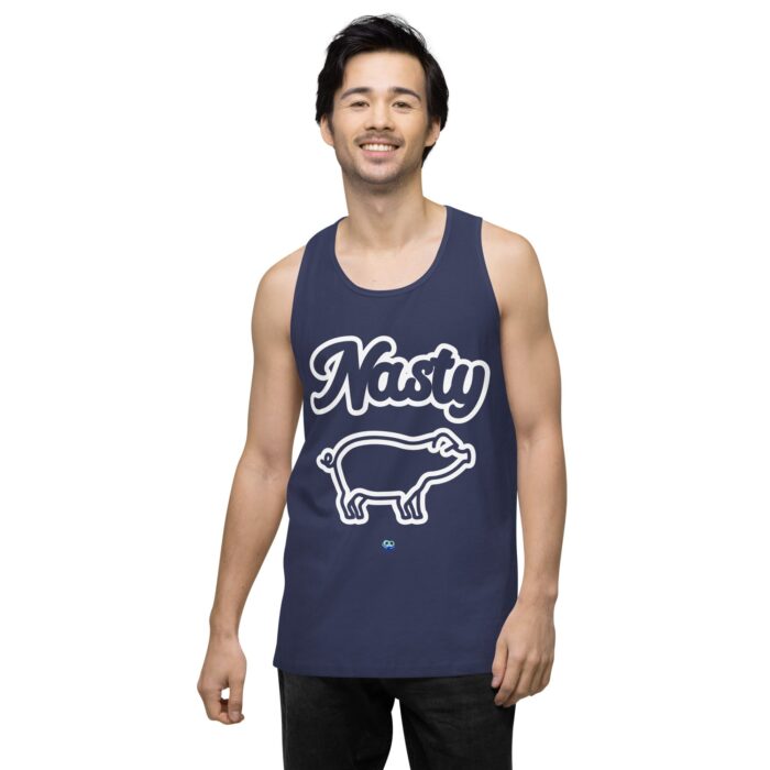 Men’s premium tank top - Nasty Little Piggy - Image 12