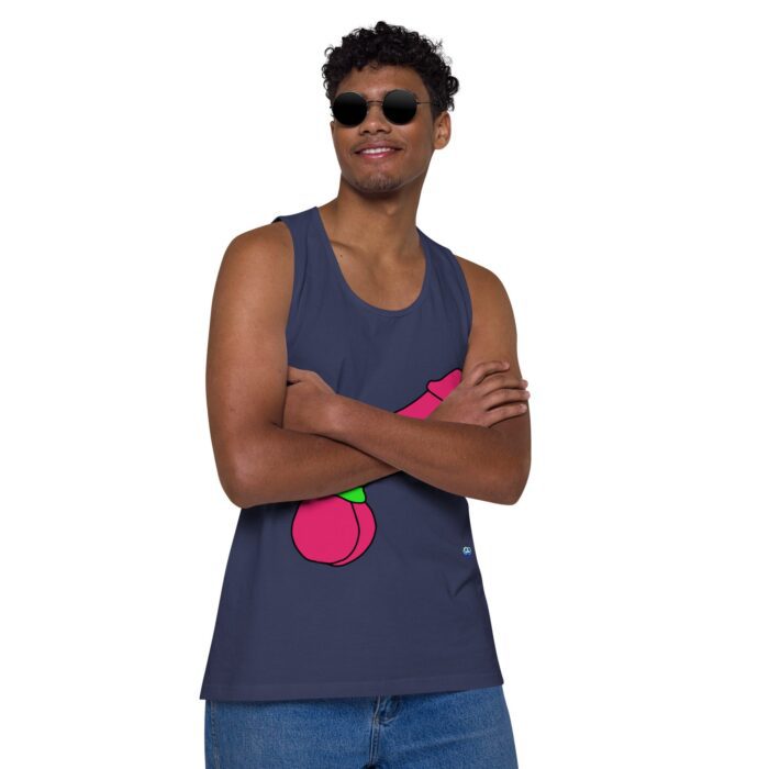 Men’s premium tank top - Pop Art Cock and Ball Scratcher - Image 23