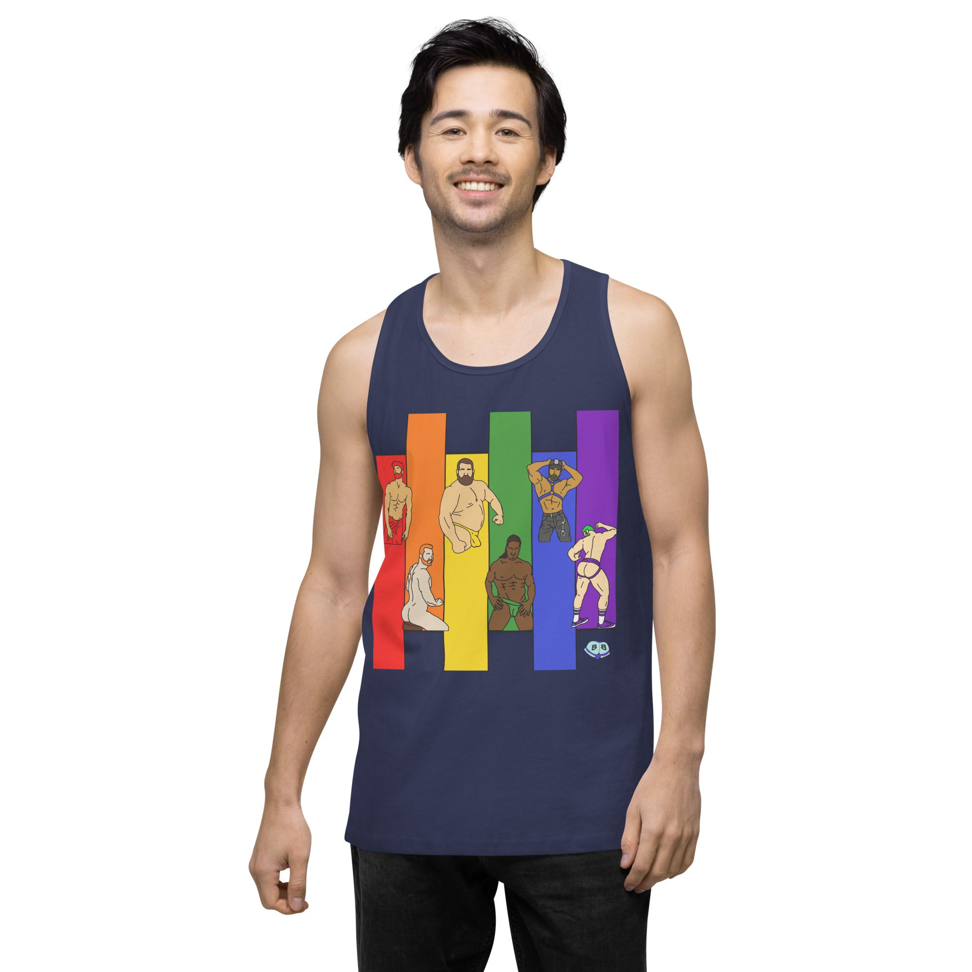 Men’s premium tank top - Pride Columns - Image 13
