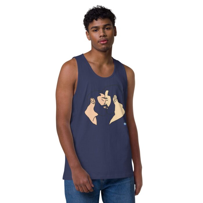 Men’s premium tank top - Bearded Kiss - Image 11