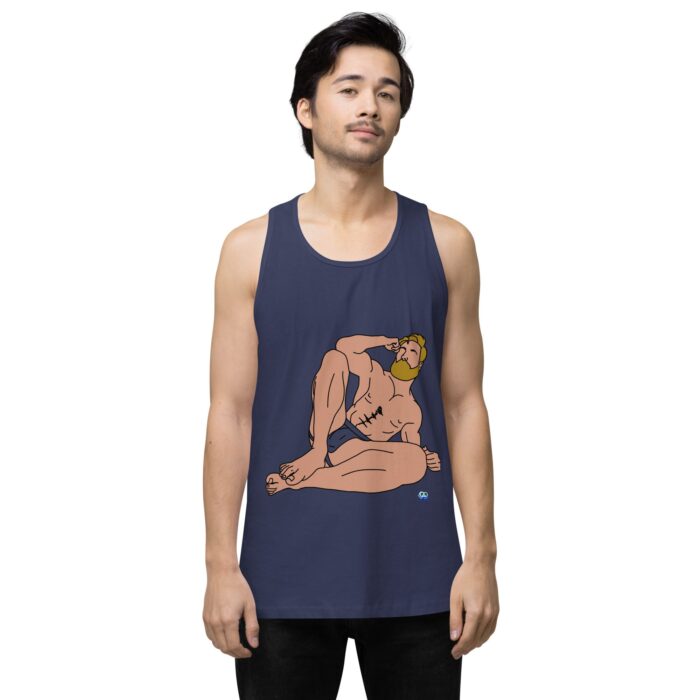 Men’s premium tank top - Blonde in Jock - Image 11