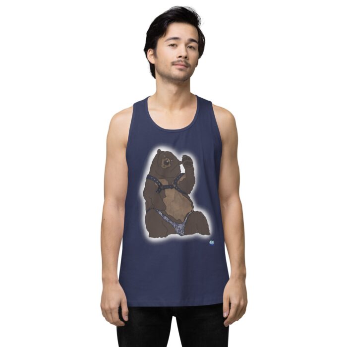 Men’s premium tank top - Disco Bear - Image 27