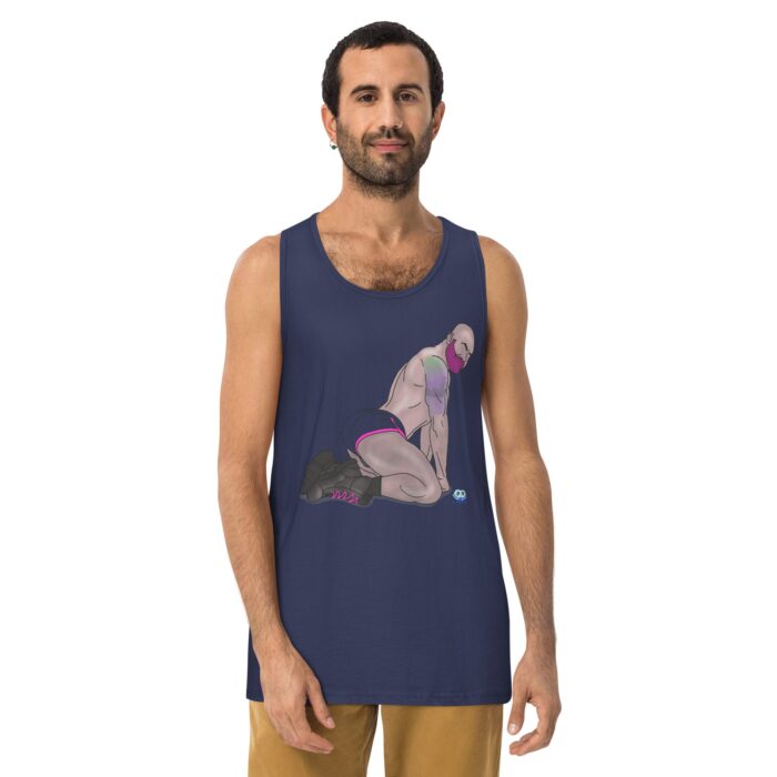 Men’s premium tank top - Pink and Pierced - Image 11