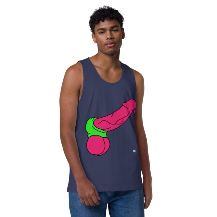Men’s premium tank top - Pop Art Cock and Ball Scratcher - Image 22