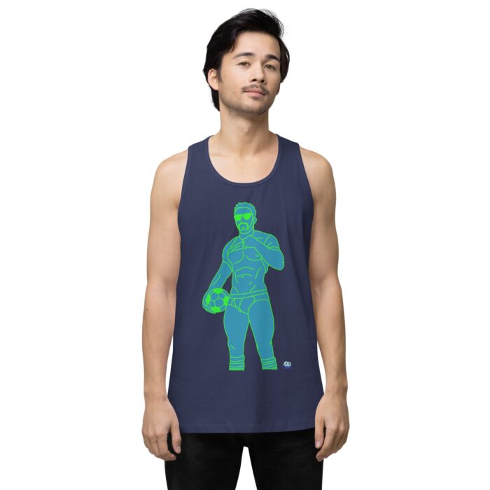 Men’s premium tank top - Pop Art Soccer Player - Image 27