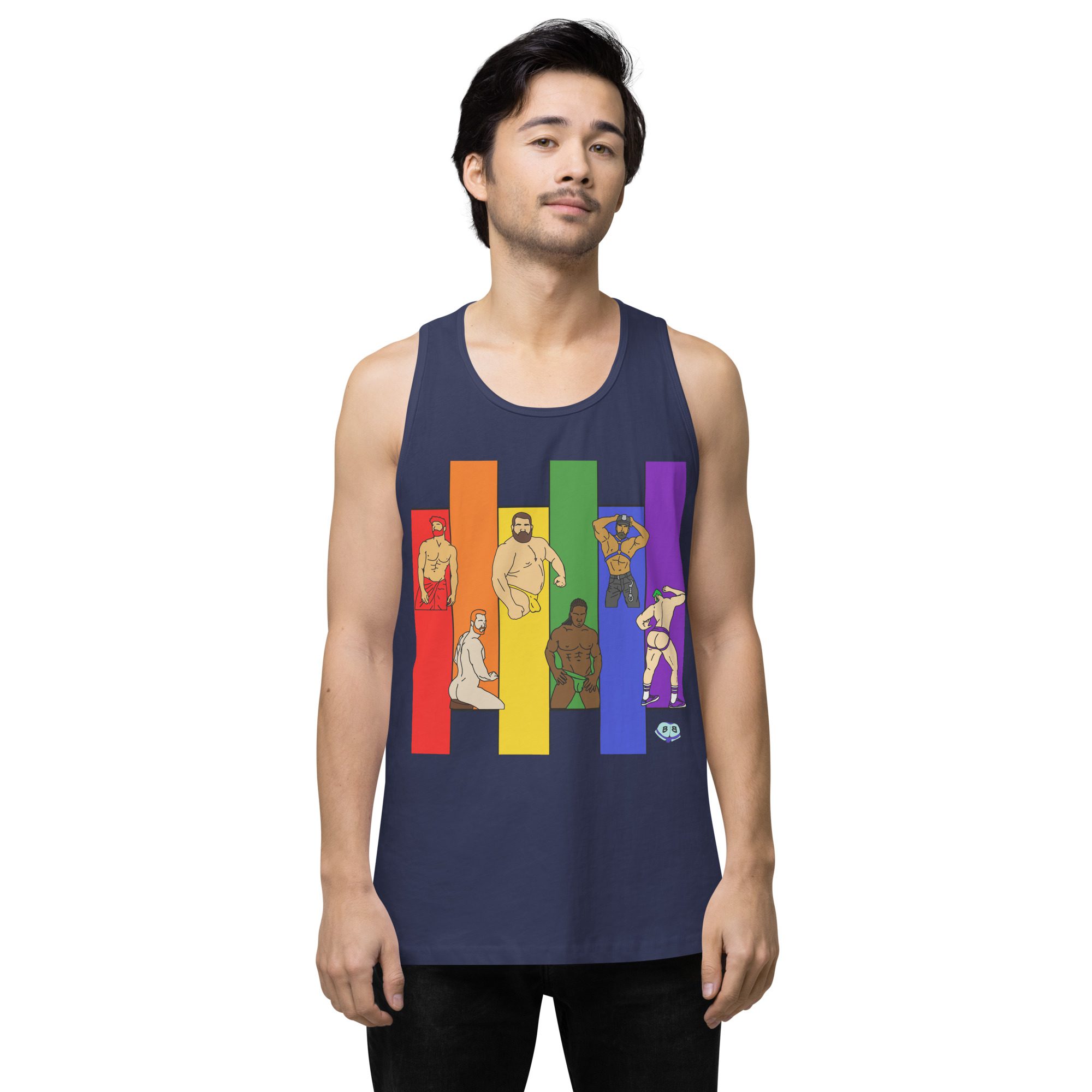 Men’s premium tank top - Pride Columns - Image 12
