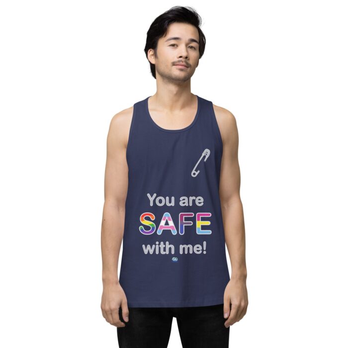 Men’s premium tank top - Safe with me - Image 27