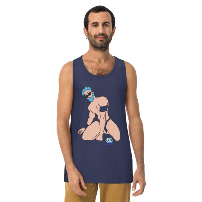 Men’s premium tank top - Blue Hair Armband - Image 9