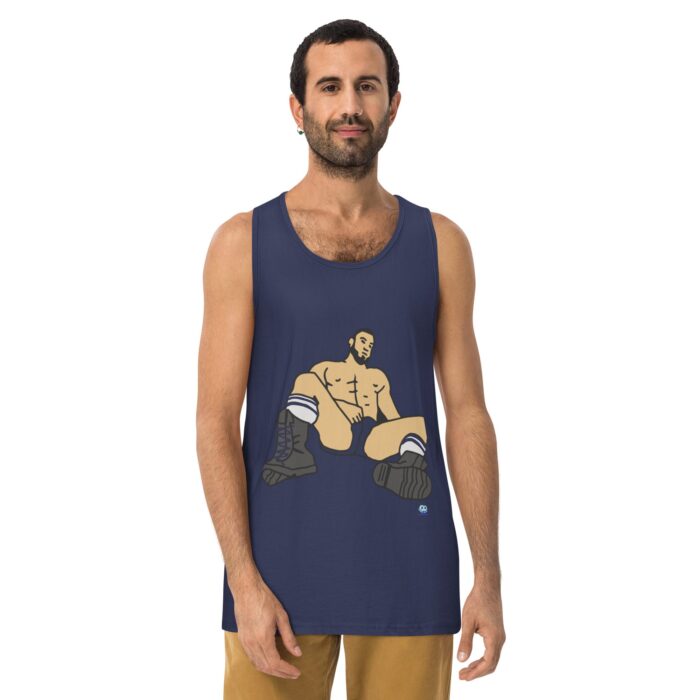 Men’s premium tank top - Waiting in Boots - Image 12