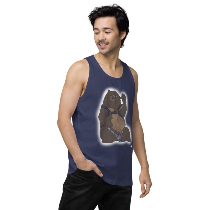 Men’s premium tank top - Disco Bear - Image 29