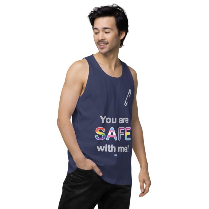 Men’s premium tank top - Safe with me - Image 29