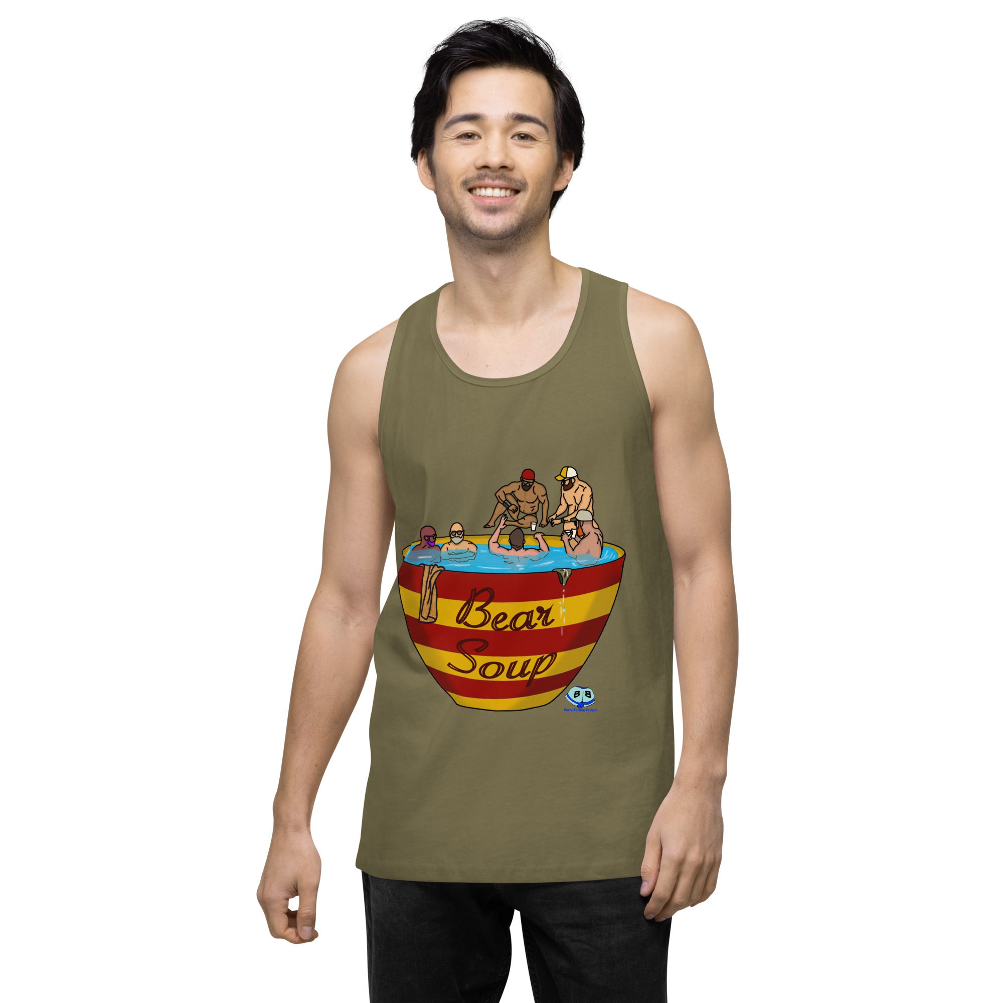 Men’s premium tank top - Bear Soup - Image 15