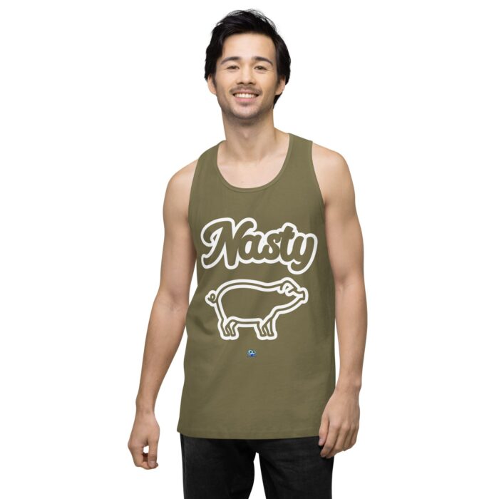 Men’s premium tank top - Nasty Little Piggy - Image 14