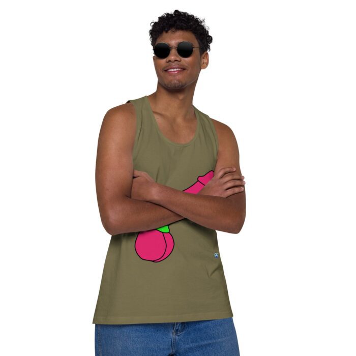Men’s premium tank top - Pop Art Cock and Ball Scratcher - Image 27