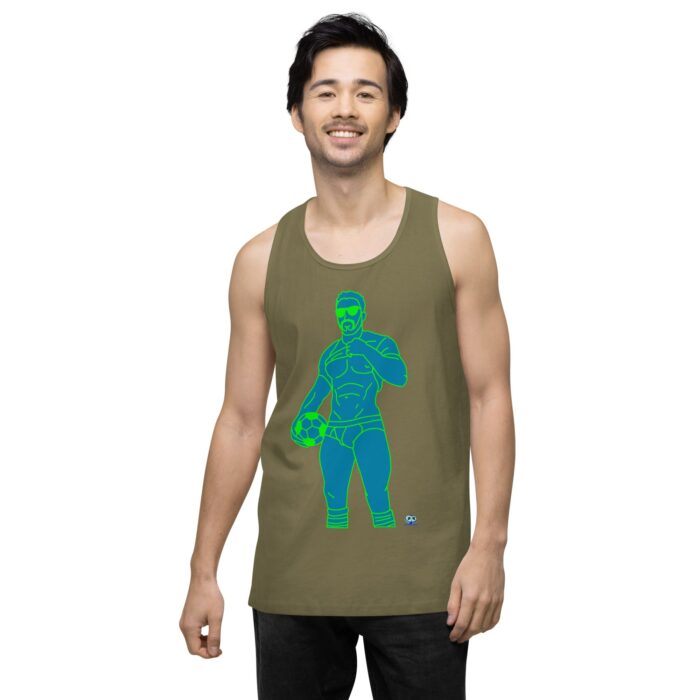 Men’s premium tank top - Pop Art Soccer Player - Image 33