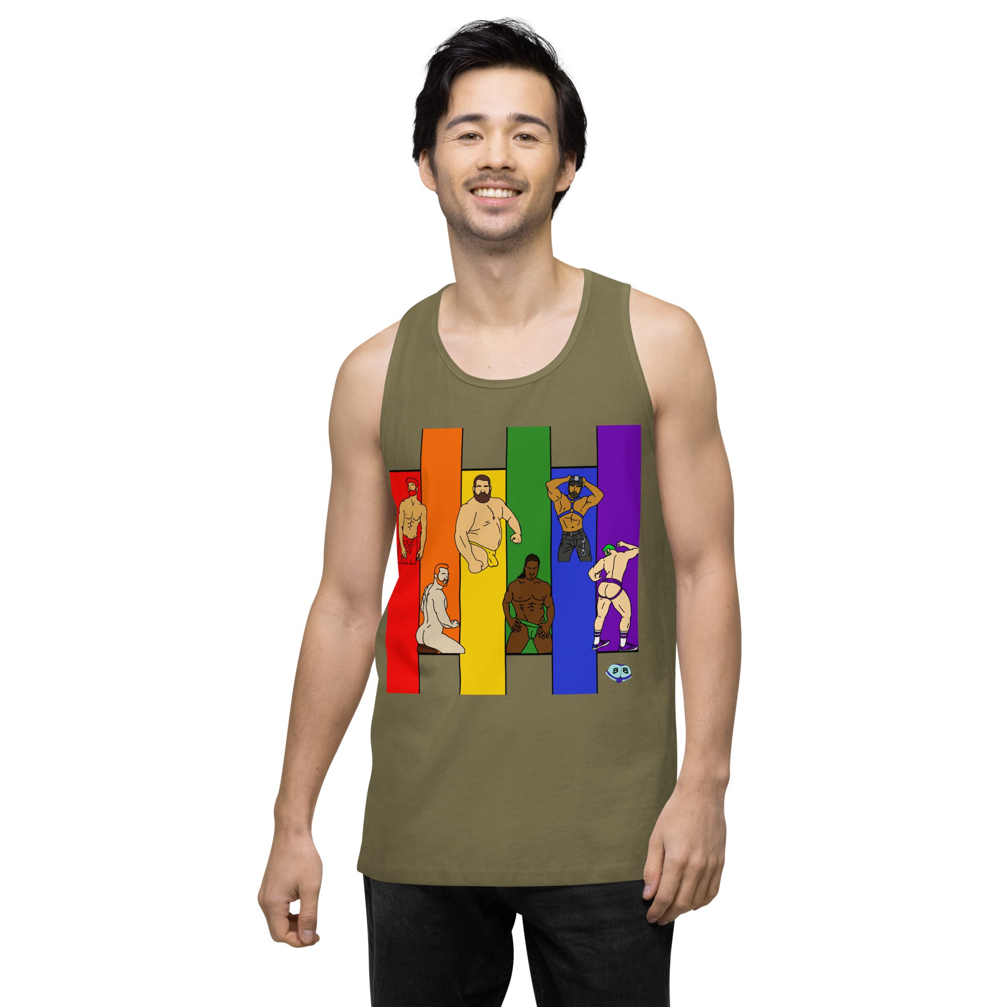 Men’s premium tank top - Pride Columns - Image 15