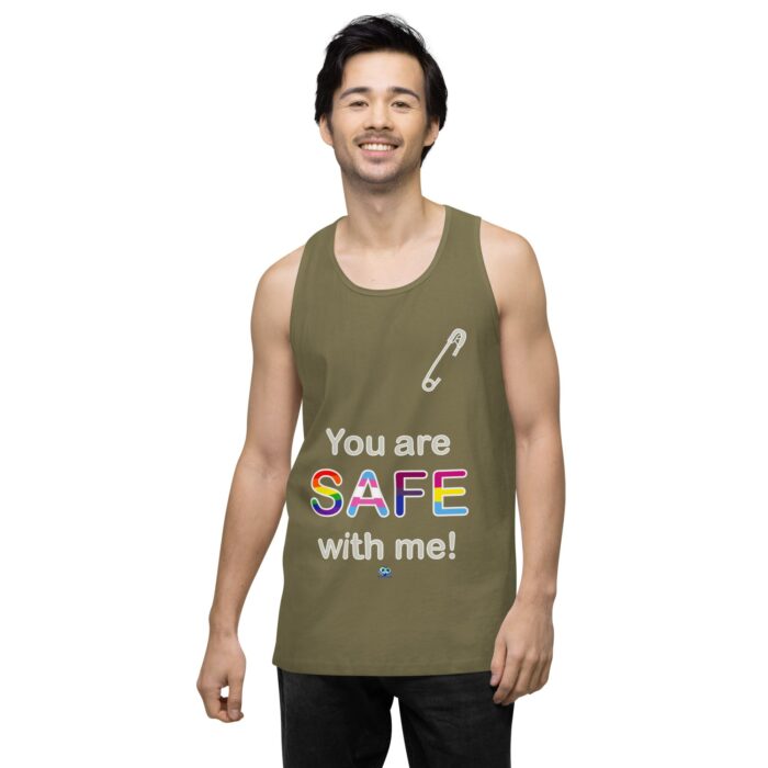 Men’s premium tank top - Safe with me - Image 33