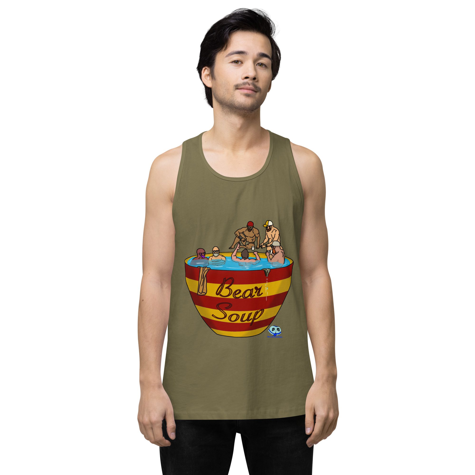 Men’s premium tank top - Bear Soup - Image 14
