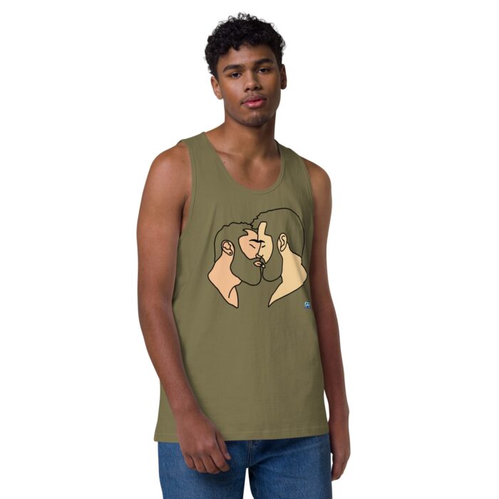 Men’s premium tank top - Bearded Kiss - Image 13