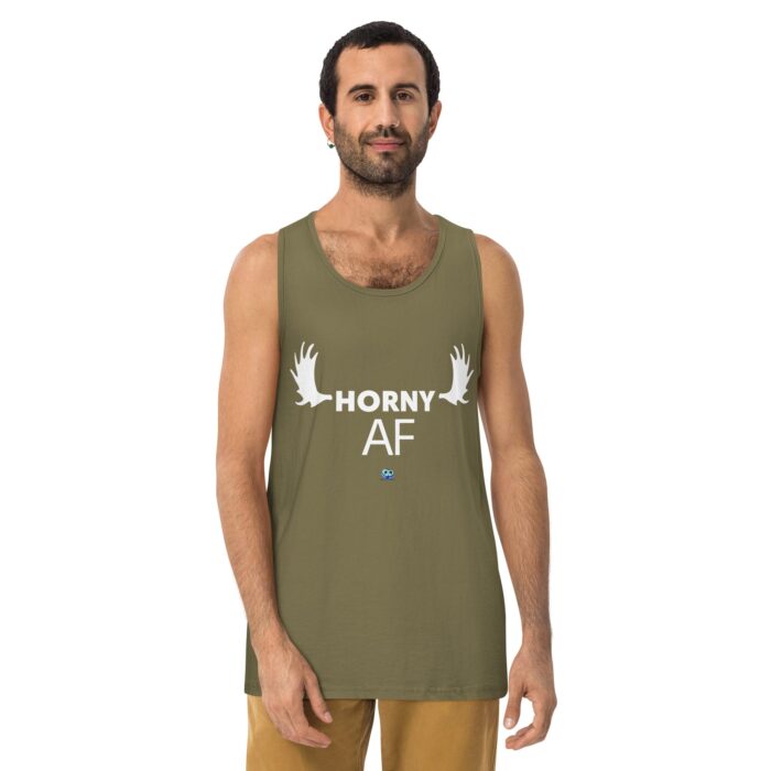 Men’s premium tank top - Horny AF - Image 8