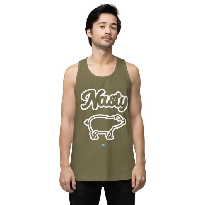 Men’s premium tank top - Nasty Little Piggy - Image 13