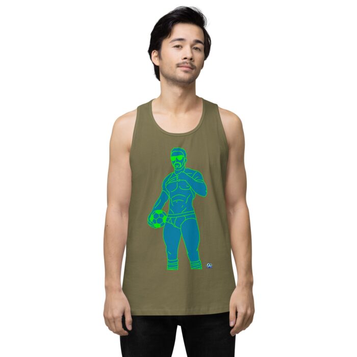 Men’s premium tank top - Pop Art Soccer Player - Image 32