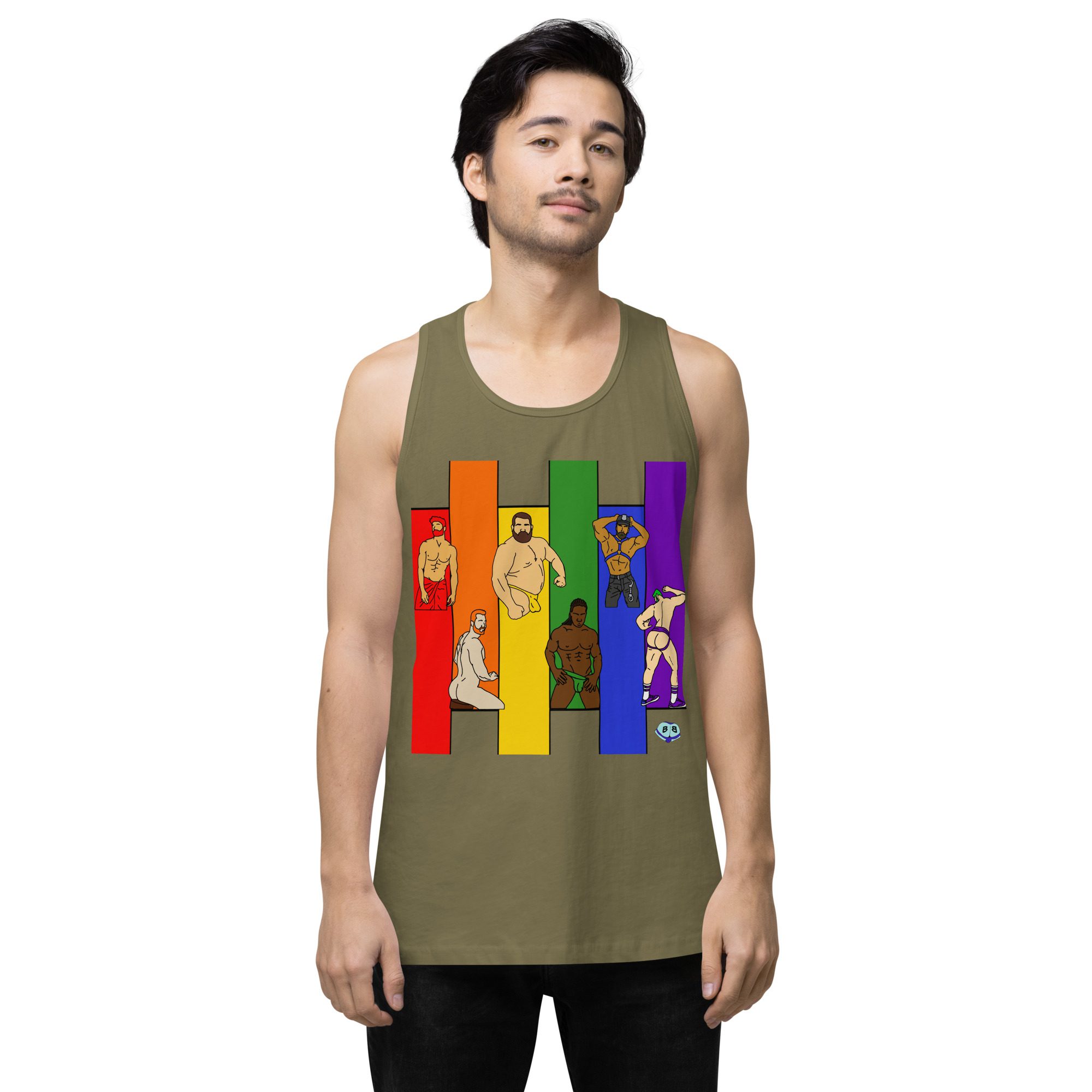 Men’s premium tank top - Pride Columns - Image 14