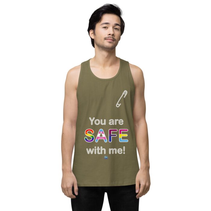 Men’s premium tank top - Safe with me - Image 32