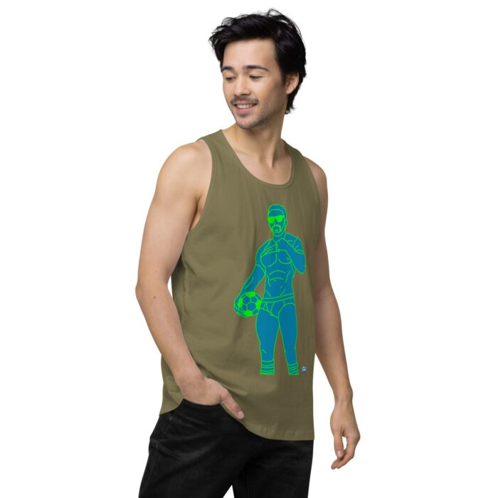 Men’s premium tank top - Pop Art Soccer Player - Image 34