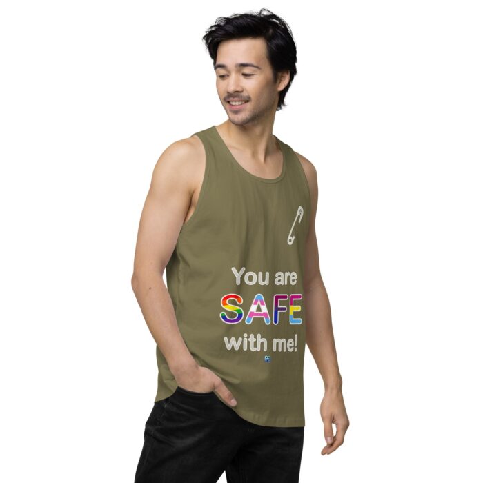 Men’s premium tank top - Safe with me - Image 34