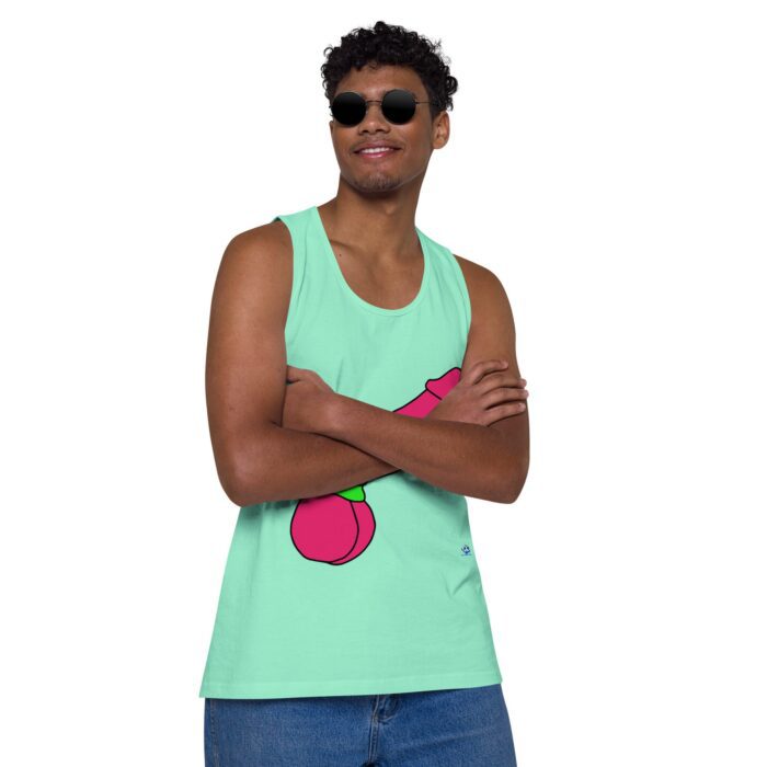 Men’s premium tank top - Pop Art Cock and Ball Scratcher - Image 46