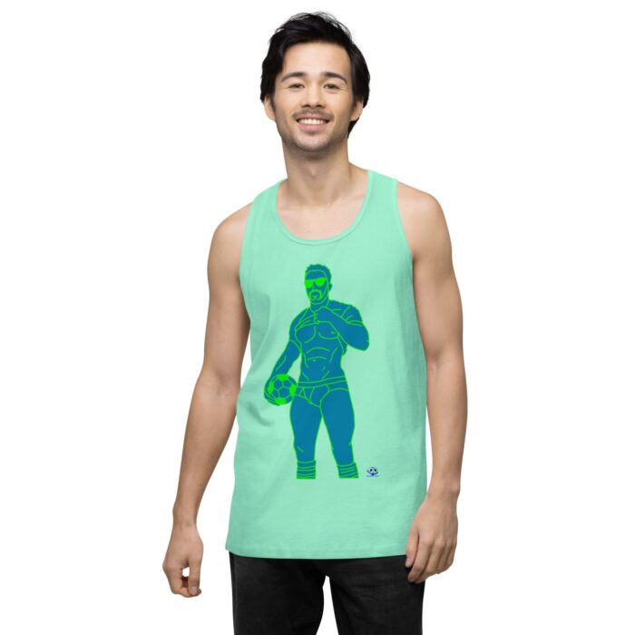 Men’s premium tank top - Pop Art Soccer Player - Image 57