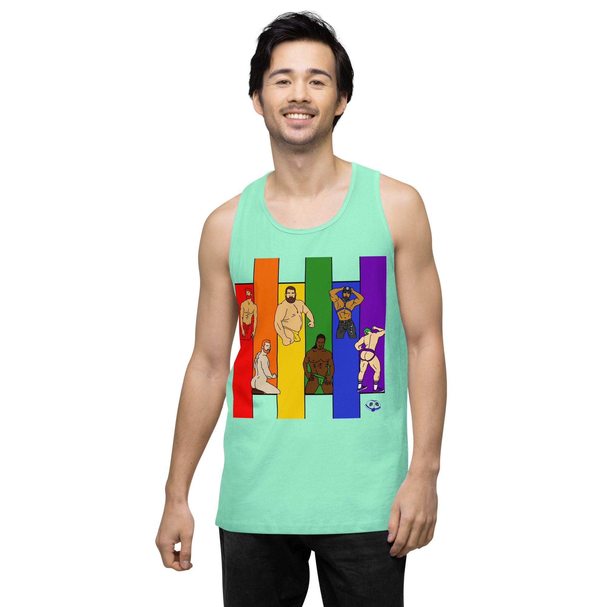 Men’s premium tank top - Pride Columns - Image 24