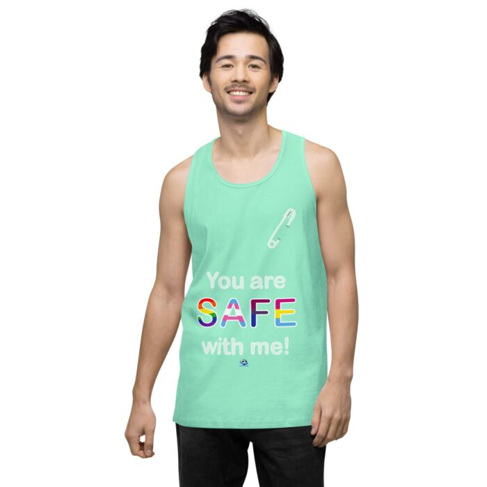 Men’s premium tank top - Safe with me - Image 57