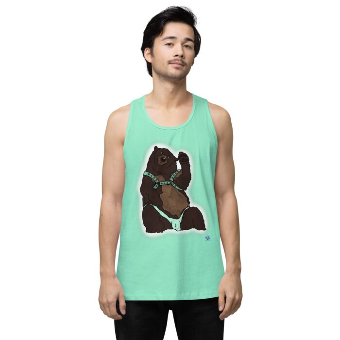 Men’s premium tank top - Disco Bear - Image 56