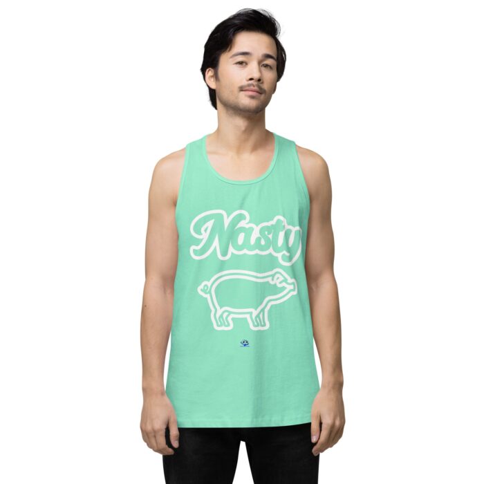 Men’s premium tank top - Nasty Little Piggy - Image 23