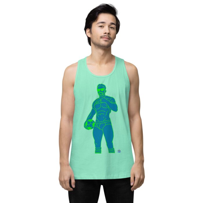 Men’s premium tank top - Pop Art Soccer Player - Image 56