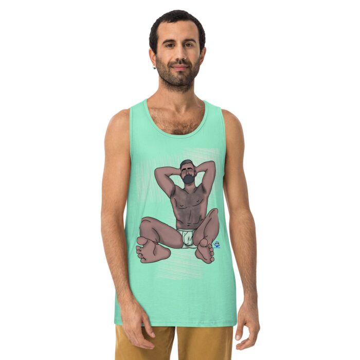 Men’s premium tank top - Salt and Pepper - Image 23