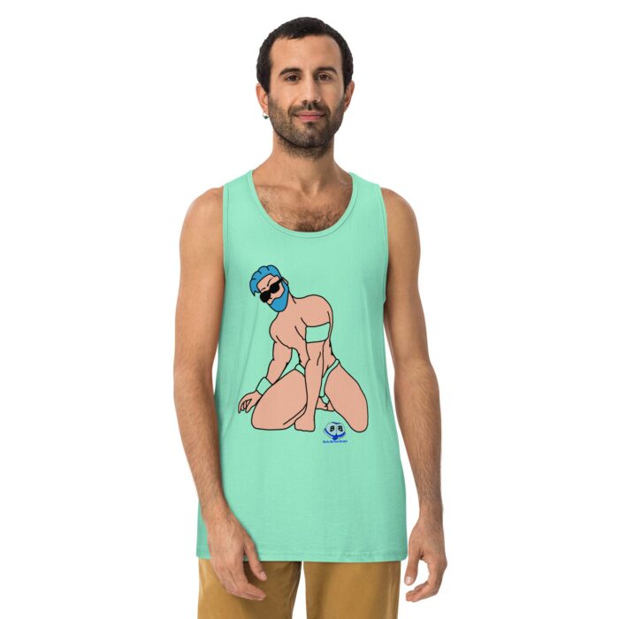 Men’s premium tank top - Blue Hair Armband - Image 21