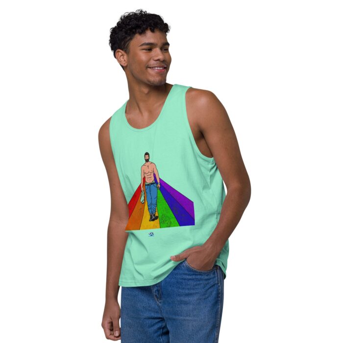 Men’s premium tank top - Rainbow Road - Image 47