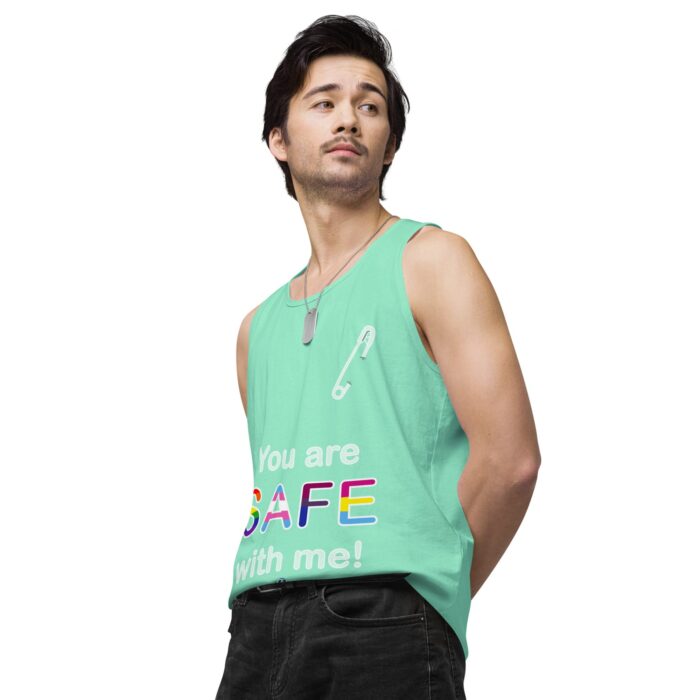 Men’s premium tank top - Safe with me - Image 59