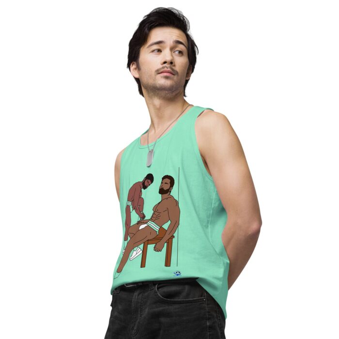 Men’s premium tank top - Steam Room Couple - Image 59