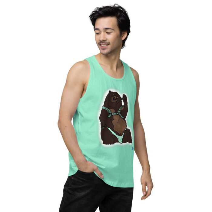 Men’s premium tank top - Disco Bear - Image 58